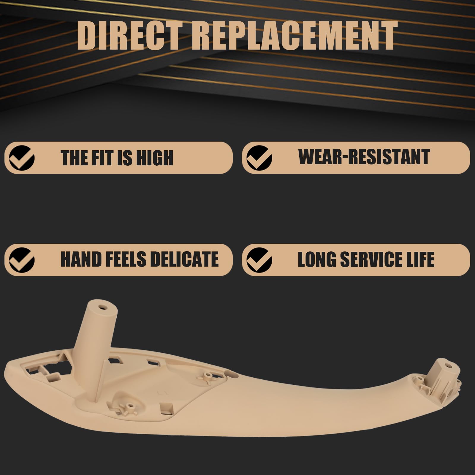 Weileite Front Interior Door Pull Handles Grab Bracket Trim Set Compatible With Bmw 3 Series 4 Series 320,328,330,335,M3 2012-20